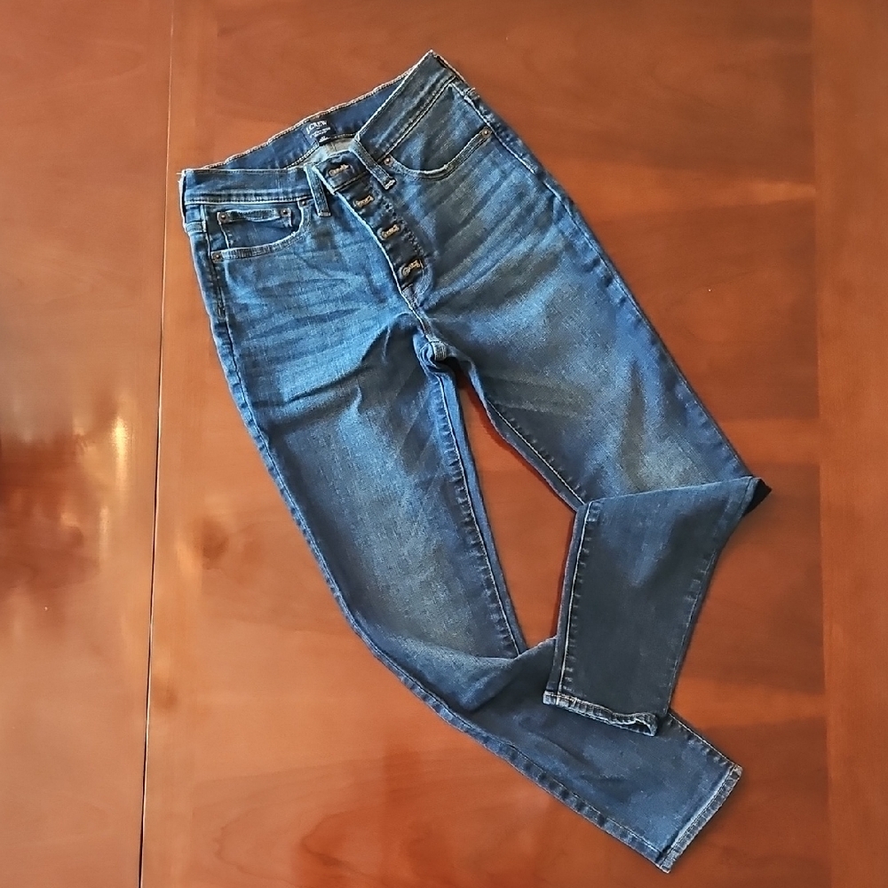 J. Crew High-Rise Skinny Blue Jeans